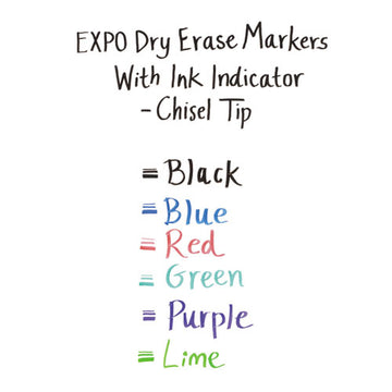EXPO® Ink Indicator Dry Erase Marker, Broad Chisel Tip, Assorted Colors, 4-set freeshipping - TVN Wholesale